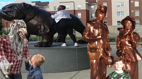 Statue prank in public - YouTube