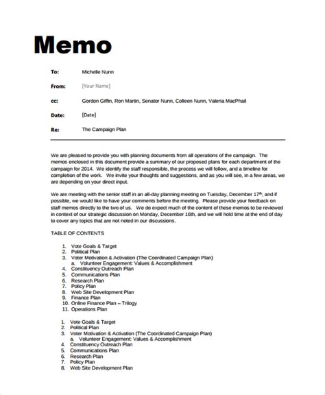 Memo examples - marktews