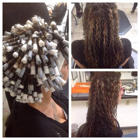 spiral perm on gray and white rods with results Spiral Perm Short Hair, Spiral Perm Rods, Long ...