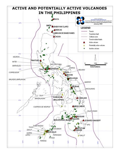 Philippine map, Active volcano, Map