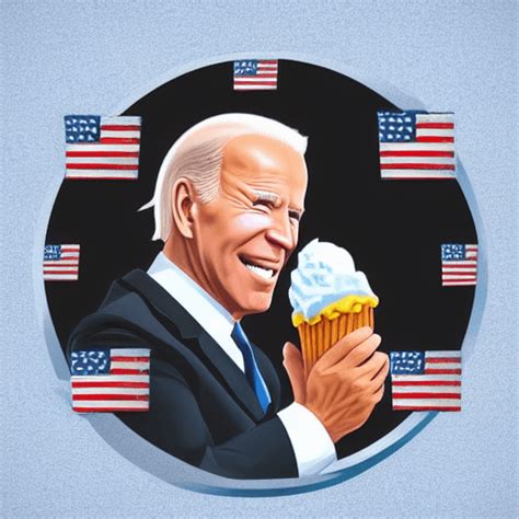 Joe Biden Licking Ice Cream Cone · Creative Fabrica