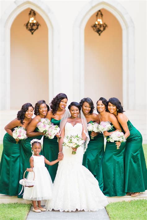 Long, Emerald Green Bridesmaid Dresses