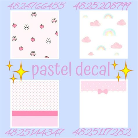 Pastel decal code! | Bloxburg decals codes, Bloxburg decals codes wallpaper, Bloxburg decal codes