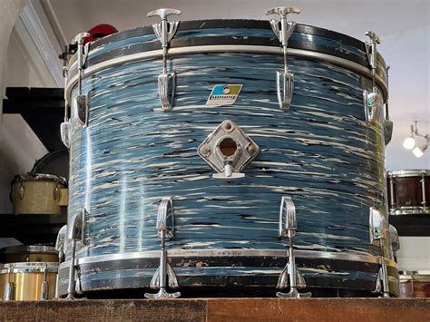 1971 Ludwig Bowling Ball Oyster Blue 14/16/18/24 3-Ply Drum Set ...