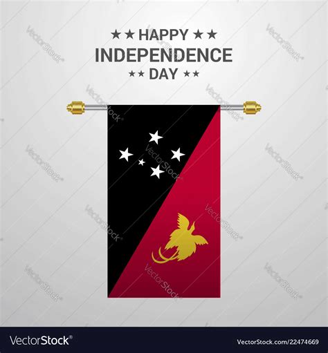 Papua new guinea independence day hanging flag Vector Image