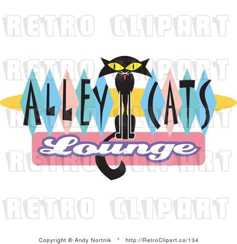 Royalty Free Retro Vector Clip Art of a Alley Cats Lounge Sign | Retro ...