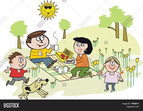 Happy Family Picnic Vector & Photo (Free Trial) | Bigstock