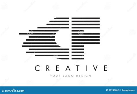 CF C F Zebra Letter Logo Design with Black and White Stripes Stock Vector - Illustration of ...