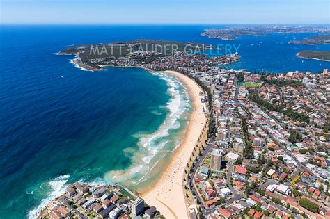 Manly Beach Wide Angle Aerial Photo Summer Northern Beaches