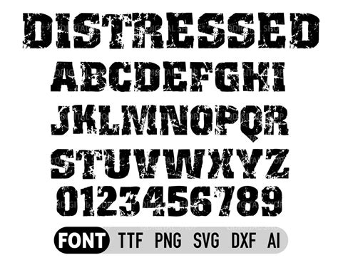 Distressed Font Svg Distressed Alphabet Svg Distressed - Etsy