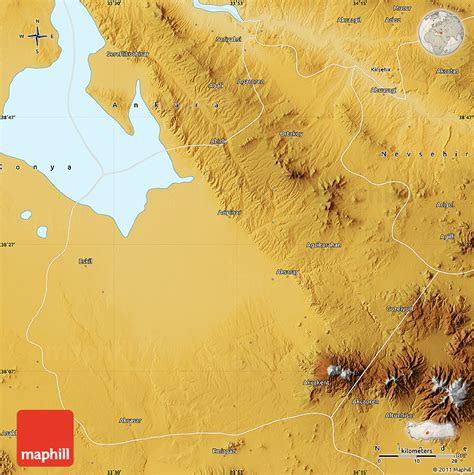 Physical Map of Aksaray