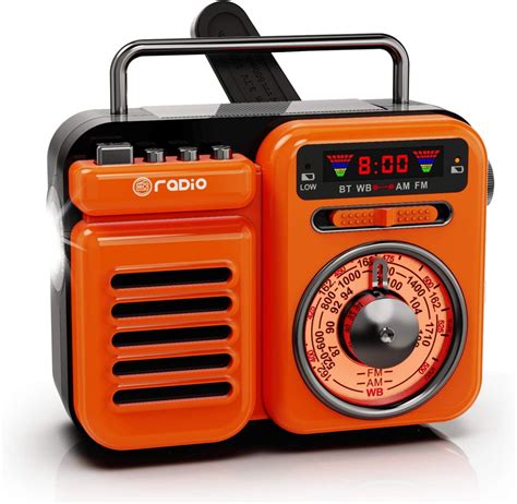 Raddy RW3 Emergency Hand Crank Radio Retro AM/FM/NOAA Radio, Solar Powered Battery Operated with ...