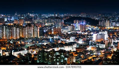 Night Landscape Seoul Korea Many Apartments Stock Photo 1047890701 ...