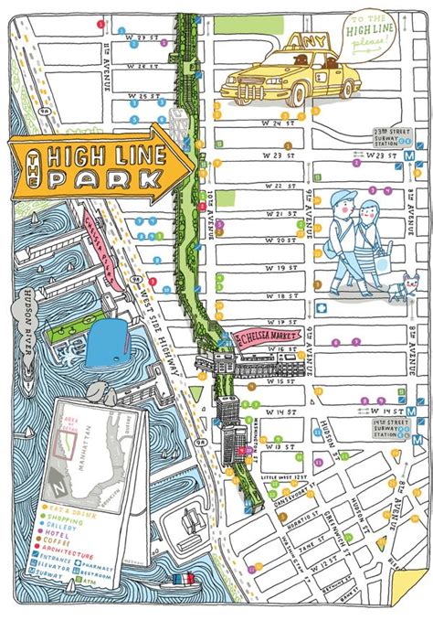 HIGH LINE Map and Spots in New York City