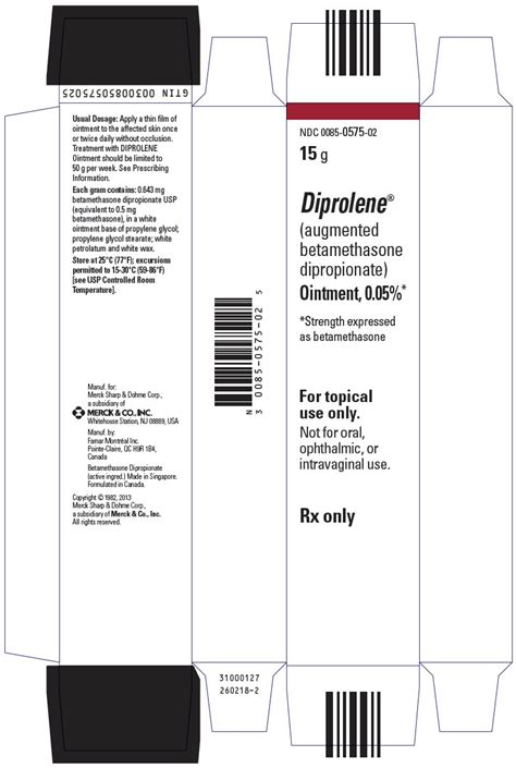 Diprolene - FDA prescribing information, side effects and uses