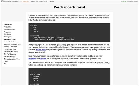 Perchance Tutorial ― Perchance Generator