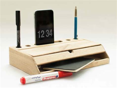 Handmade Modern Nordic Wooden Desk Organizer | Gadgetsin