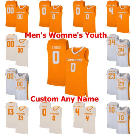 2021 NCAA Tennessee Volunteers College Basketball Jerseys 0 Bone Jersey ...