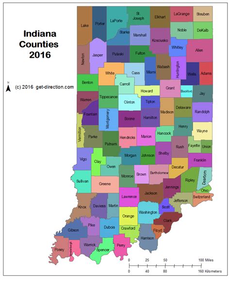 Map of Indiana Counties