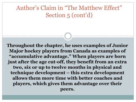 PPT - “The Matthew Effect” from Malcolm Gladwell ’ s Outliers ...