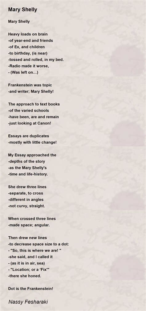 Mary Shelly - Mary Shelly Poem by Nassy Fesharaki