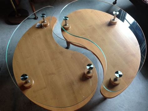 Wood and Glass Yin Yang Coffee Table | Coffee table, Small coffee table, Dream decor