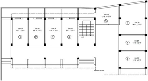 small shopping mall design plan - Cadbull