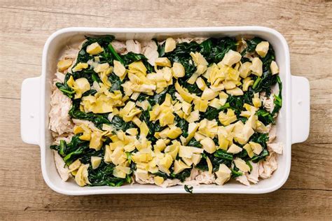 Cream Cheese Spinach Artichoke Chicken Casserole - Nurtured Homes