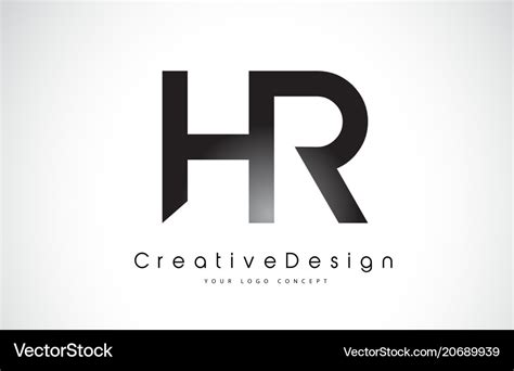 Hr h r letter logo design creative icon modern Vector Image