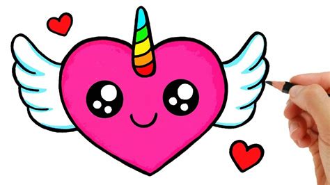 HOW TO DRAW A HEART WITH WINGS EASY - DRAWING A CUTE HEART - YouTube