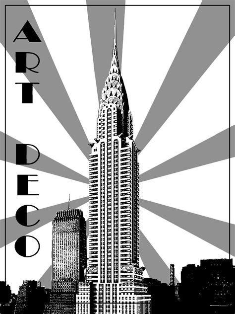 Art deco chrysler building new york - Art Deco Adult Coloring Pages