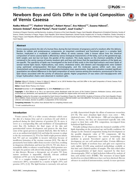 (PDF) Newborn Boys and Girls Differ in the Lipid Composition of Vernix ...