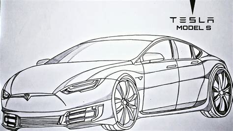 HOW TO DRAW TESLA MODEL S !!! - YouTube