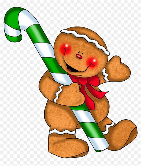 Gingerbread Man Clipart Free The Cliparts - Free Christmas Candy Cane ...