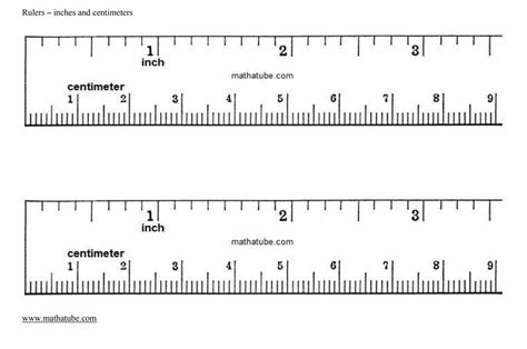 Ruler Measurements Printable Inches