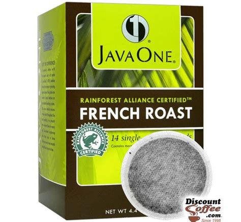 JavaOne Rainforest Alliance Certified French Roast Single Cup Coffee Pods, Dark Roast ...