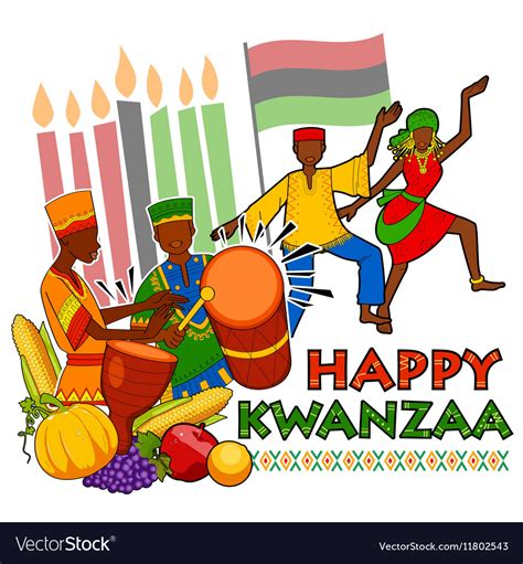 Happy kwanzaa greetings for celebration of african