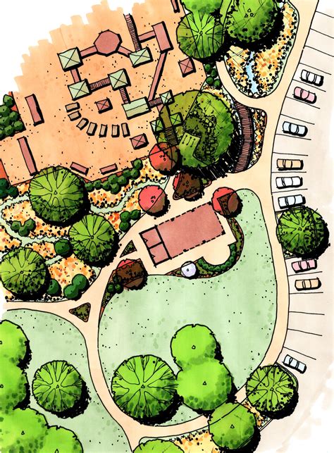 Park Plan Rendering | Landscape design drawings, Landscape plans ...