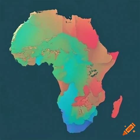 Temperature gradient map of africa on Craiyon