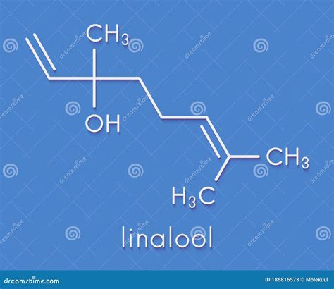 Linalool Scent Molecule. Skeletal Formula. Stock Illustration ...