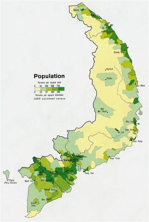 South Vietnam Population Map - south vietnam • mappery