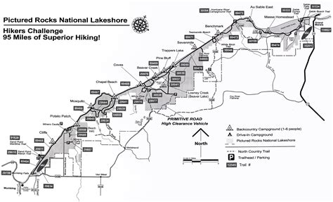 Pictured Rocks Hikers Challange Map - Pictured Rocks National Lakeshore Michigan USA • mappery