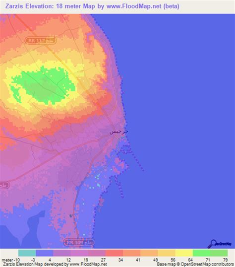 Elevation of Zarzis,Tunisia Elevation Map, Topography, Contour