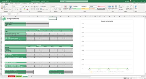 Cost Benefit Analysis Excel Template - Simple Sheets