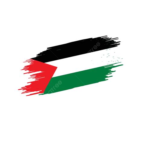 Palestine Flag Brush Strokes Vector With Transparent, Palestine Flag ...