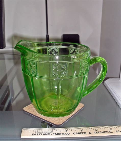 Green Depression Glass~Doric Pitcher~Jeanette Glass -- Antique Price Guide Details Page