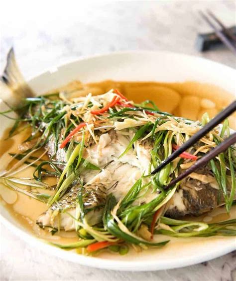 Chinese Steamed Fish with Ginger Shallot Sauce | Recipe | Steamed fish ...