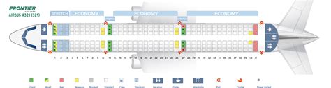 Seat map Airbus A321-200 Frontier Airlines. Best seats in the plane