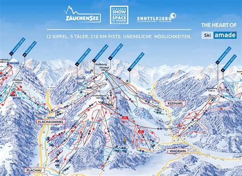 BERGFEX: Mapa stoków Ski amade / Zauchensee / Flachauwinkl - Mapa panoramiczna Ski amade ...