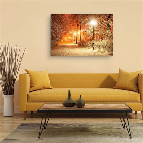 Startonight Canvas Wall Art Decor Red Leaves in the Morning Painting for Living Room 80 x 120 cm ...